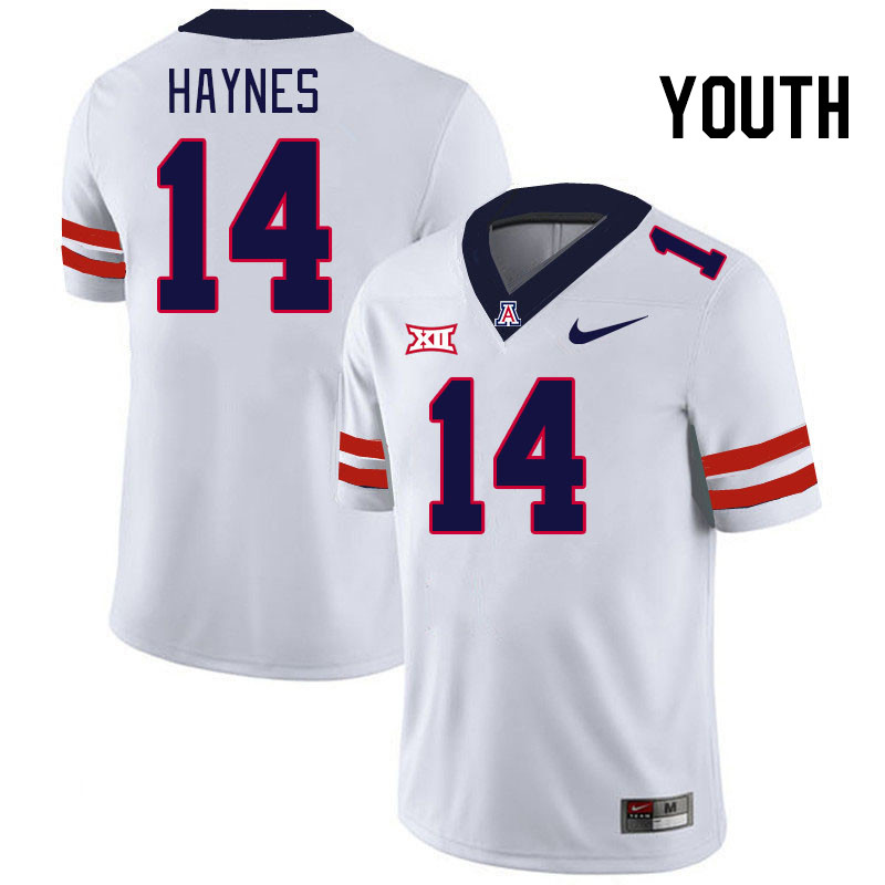 Youth #14 Rex Haynes Arizona Wildcats Big 12 Conference College Football Jerseys Stitched-White